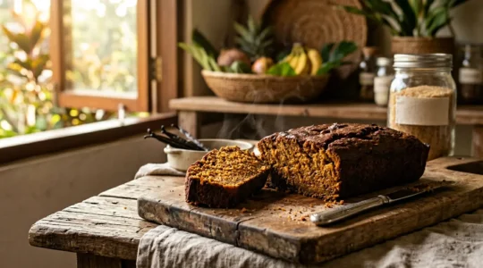 Gâteau patate douce traditionnel avec texture compacte et fondante à la fois